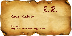 Rácz Rudolf névjegykártya